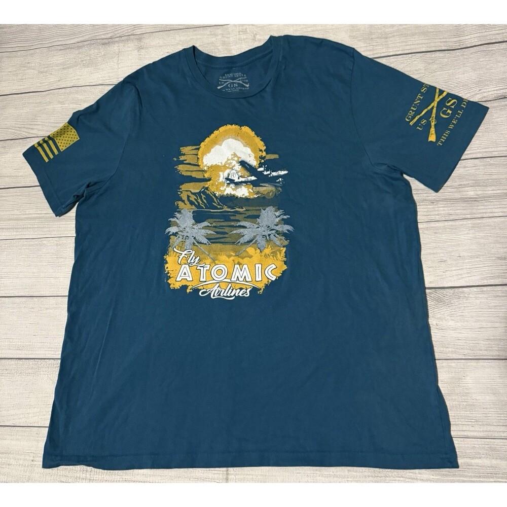 Grunt Style Graphic T Shirt Fly Atomic Airlines This Well Defend Size 3XL XXXL